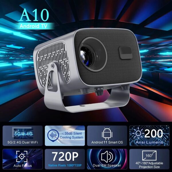 A10 Smart Projector With HD Display And 4k Supported Home Theater