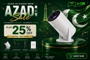 Azaadi Sale is Live!!!!!                                        P30 Ultra Mini Smart Projector Android version 14 With Hd Support