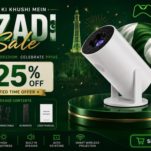 Azaadi Sale is Live!!!!!                                        P30 Ultra Mini Smart Projector Android version 14 With Hd Support